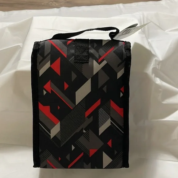 NWT Insulated Lunch Bag Black,abstract Fold Down Arctic Zone - Picture 6 of 8